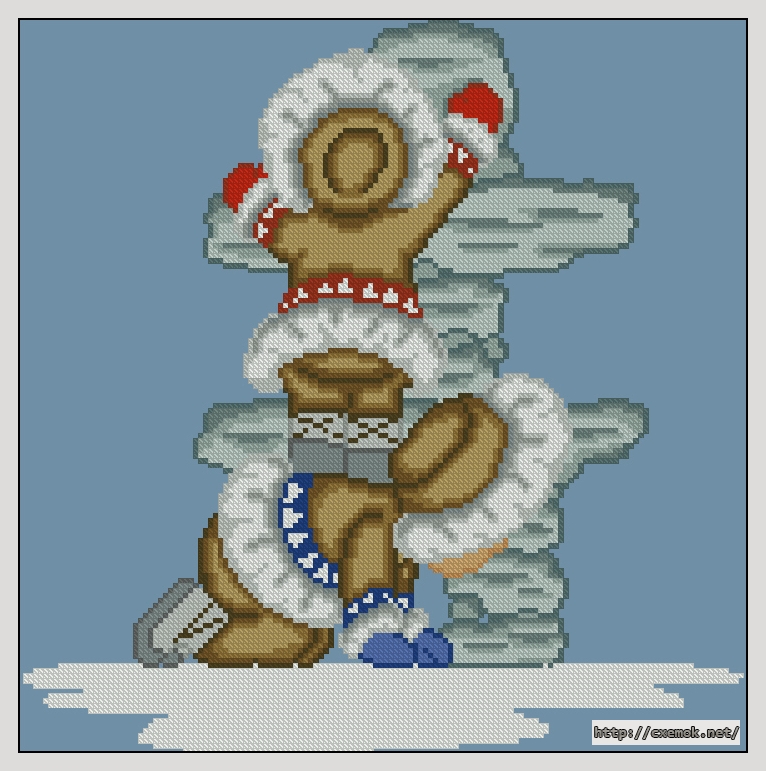 Download embroidery patterns by cross-stitch  - Inukshuk, author 