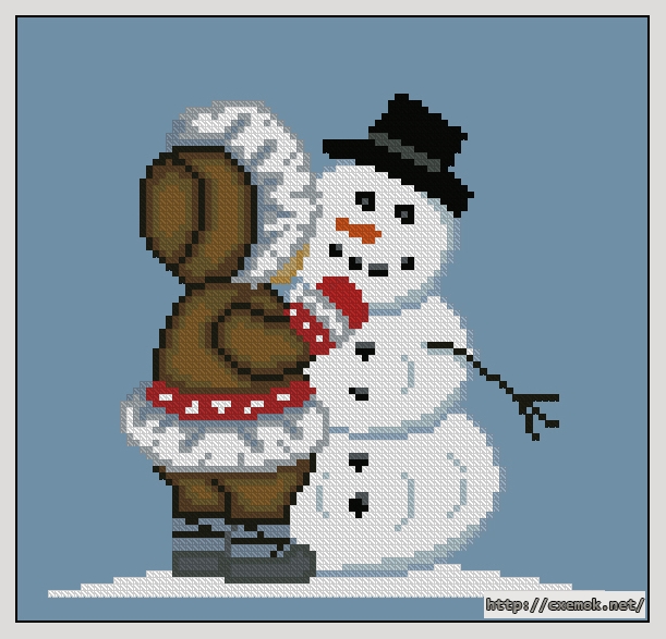 Download embroidery patterns by cross-stitch  - Snow fun, author 