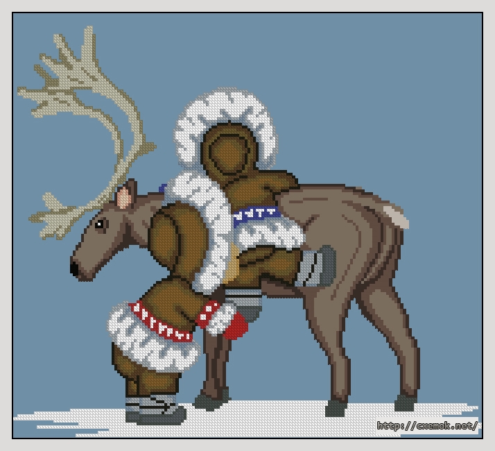 Download embroidery patterns by cross-stitch  - Caribou ride, author 
