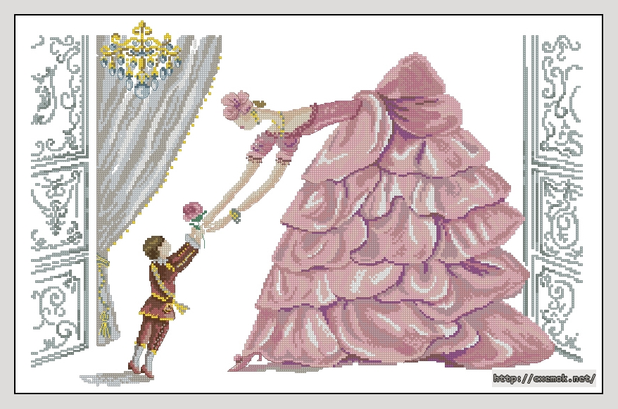 Download embroidery patterns by cross-stitch  - Bedtime in rose, author 
