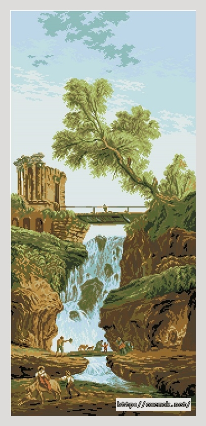Скачать схему вышивки нитками У водопада (Х. Роберт), автор 