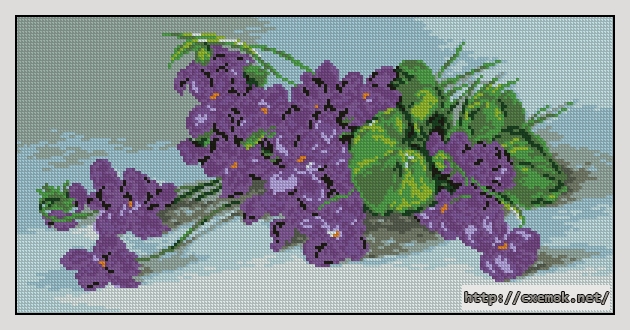 Download embroidery patterns by cross-stitch  - Фиалки (а.браун-читенден), author 