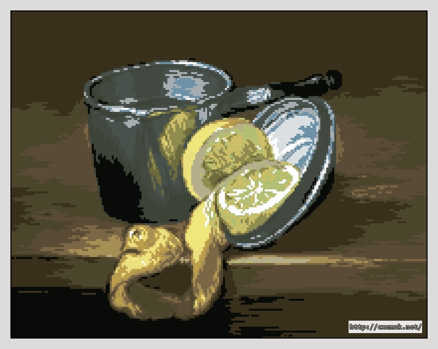 Скачать схемы вышивки нитками / крестом  - Натюрморт с лимонами (н.григореску), автор 