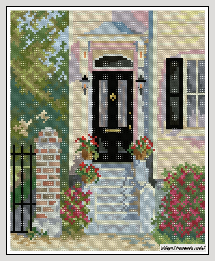 Download embroidery patterns by cross-stitch  - Front door, author 