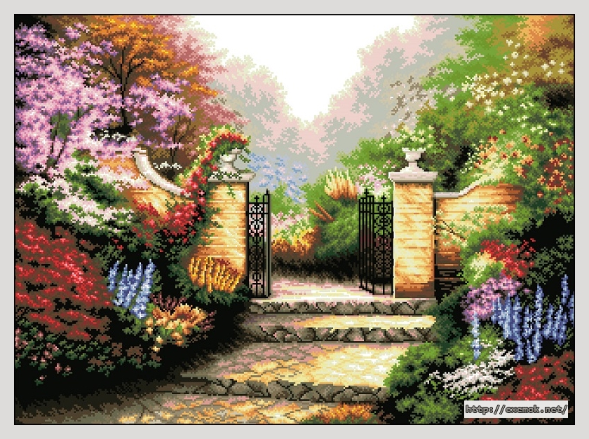 Download embroidery patterns by cross-stitch  - Glamorous garden, author 