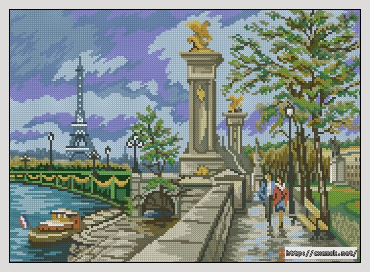 Download embroidery patterns by cross-stitch  - Paris, author 