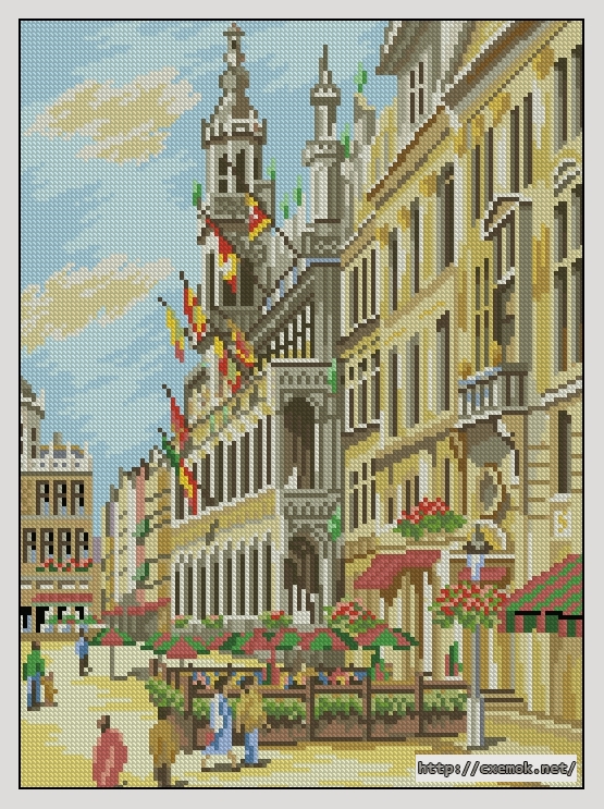 Download embroidery patterns by cross-stitch  - Bruxels street, author 
