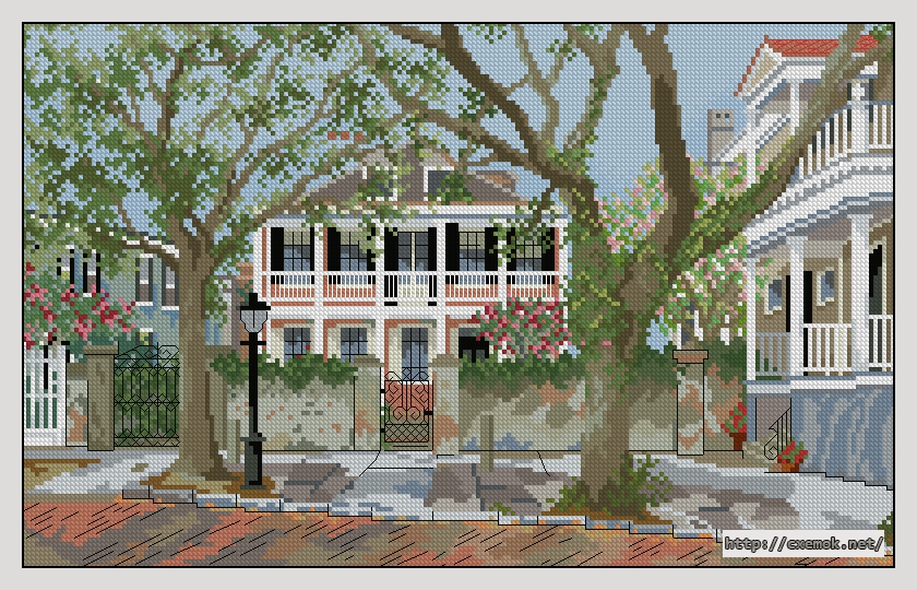 Download embroidery patterns by cross-stitch  - Under the oaks, author 