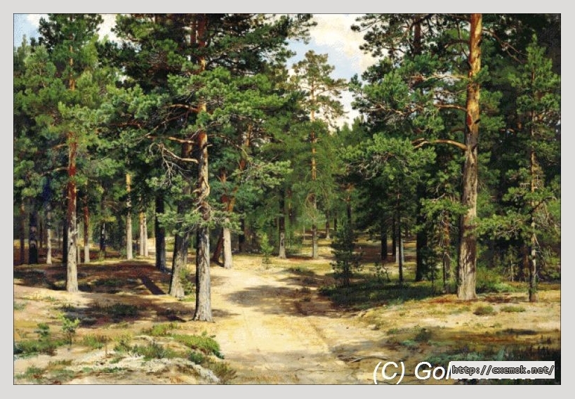 Download embroidery patterns by cross-stitch  - Sestroretsk pine forest - solid colors (ivan shishkin), author 