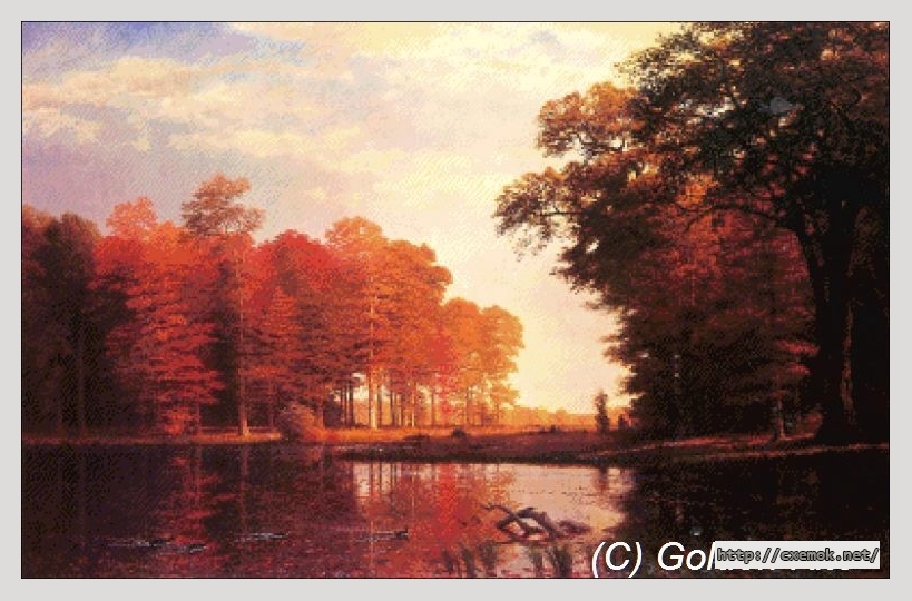 Скачать схемы вышивки нитками / крестом  - Autumn woods(albert bierstadt), автор 