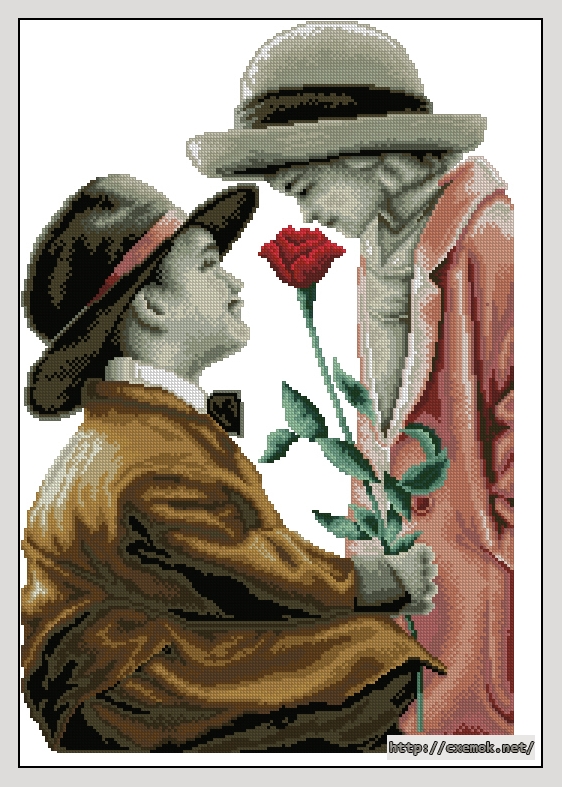 Download embroidery patterns by cross-stitch  - Romantic couple, author 
