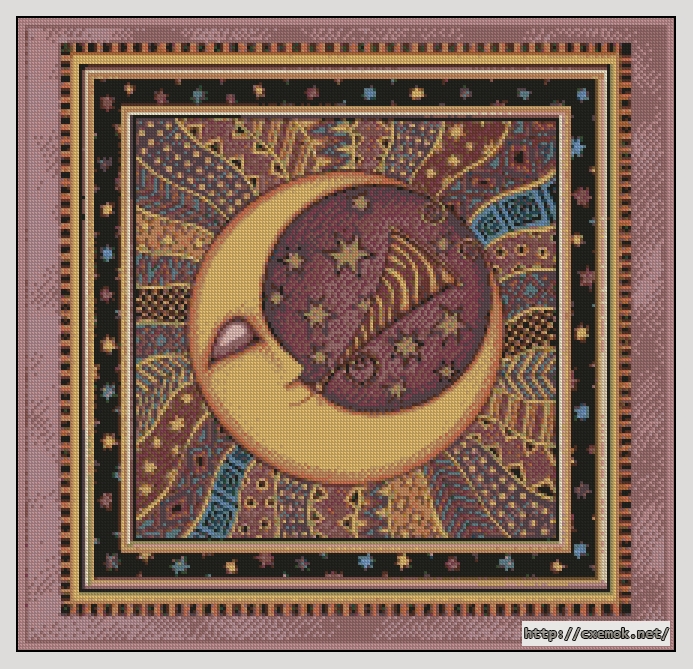Download embroidery patterns by cross-stitch  - Дэн моррис. весёлая луна, author 
