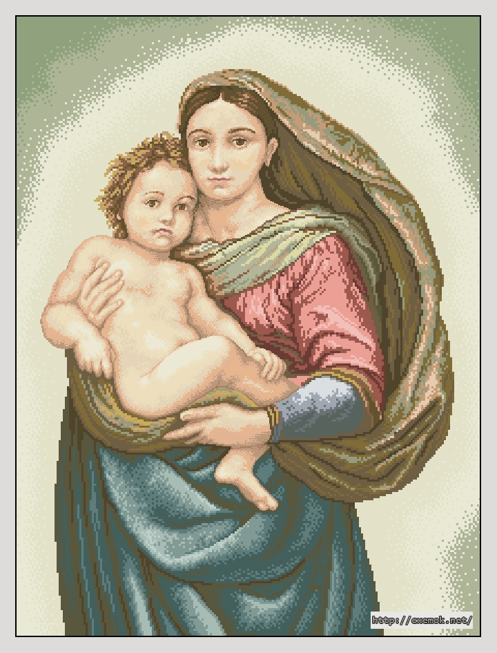 Download embroidery patterns by cross-stitch  - Sistine madonna, author 