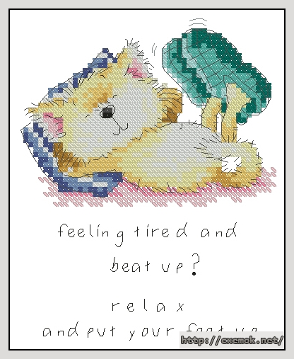 Download embroidery patterns by cross-stitch  - Relax, and put your feet up, author 