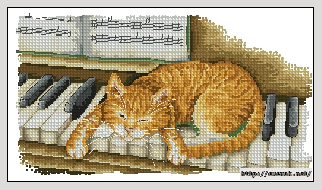 Скачать схему вышивки cat&piano
