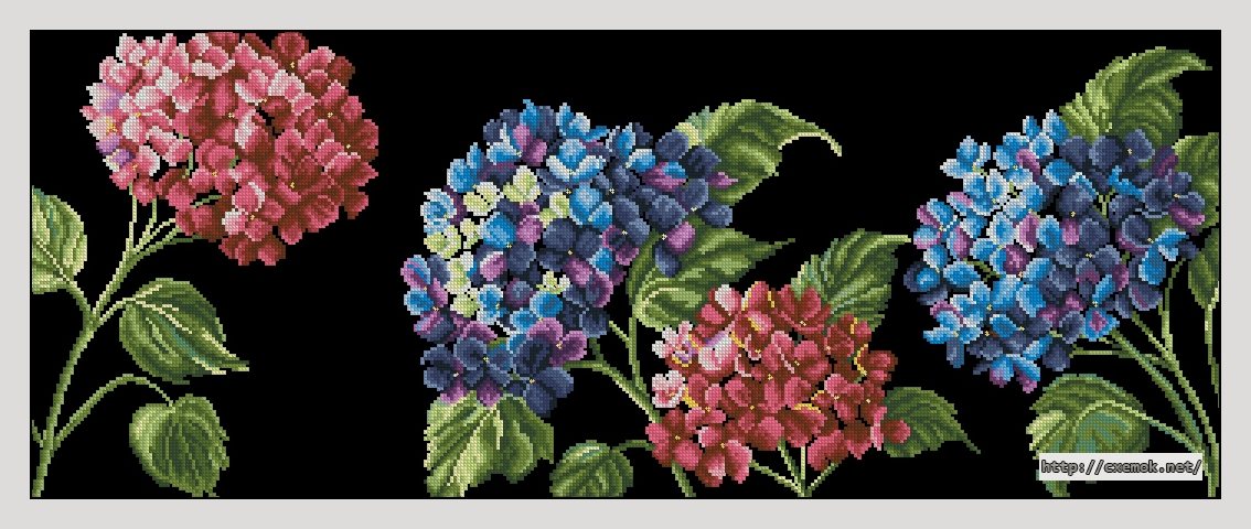 Download embroidery patterns by cross-stitch  - Moonlight hydrangea, author 