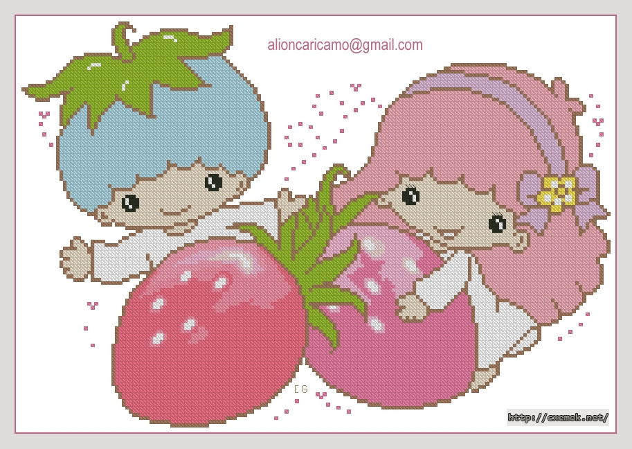 Download embroidery patterns by cross-stitch  - Con la fragola, author 