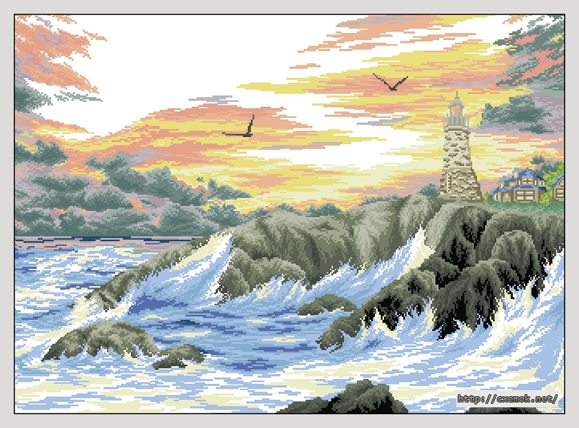 Download embroidery patterns by cross-stitch  - Lighthouse, author 