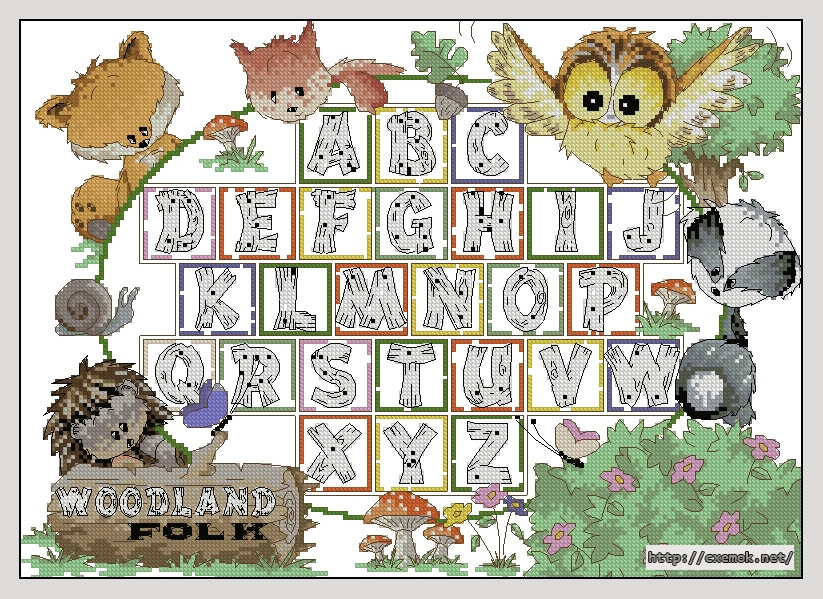 Download embroidery patterns by cross-stitch  - Woodland folk large sampler, author 