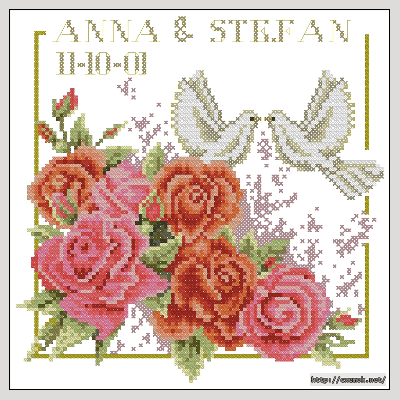 Download embroidery patterns by cross-stitch  - Mariage, author 