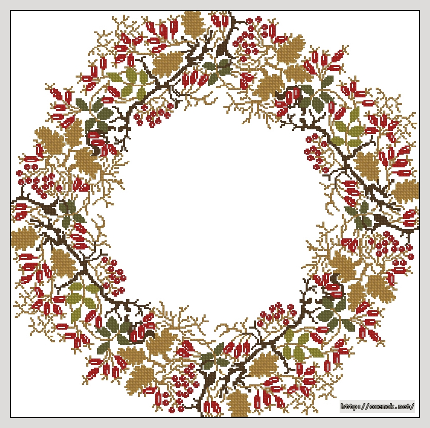 Download embroidery patterns by cross-stitch  - Fiori in festa wreath, author 