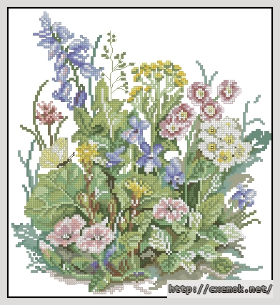 Download embroidery patterns by cross-stitch  - Flowers pink, author 