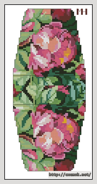 Download embroidery patterns by cross-stitch  - Пионы, author 