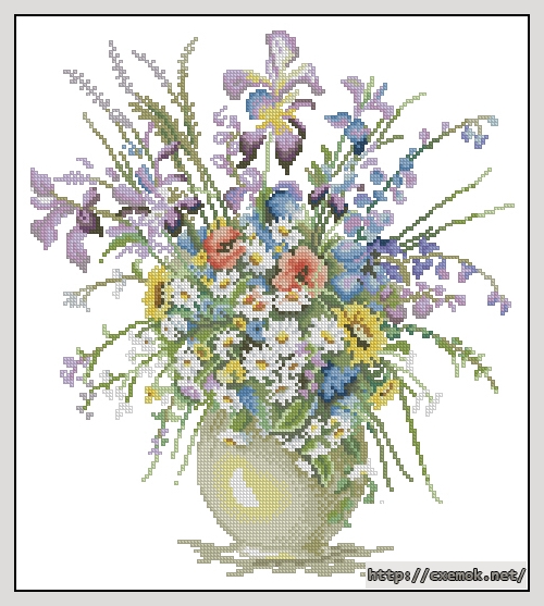 Download embroidery patterns by cross-stitch  - Flowers heanraets, author 