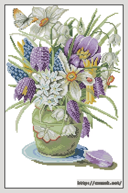 Download embroidery patterns by cross-stitch  - Spring flower, author 