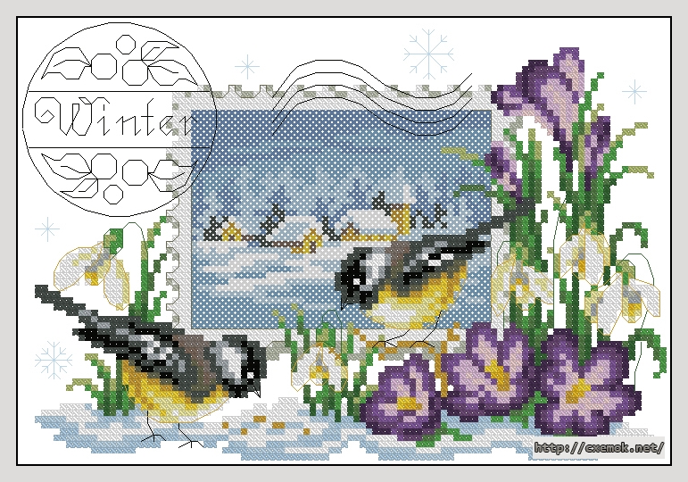 Download embroidery patterns by cross-stitch  - Winter stamp, author 