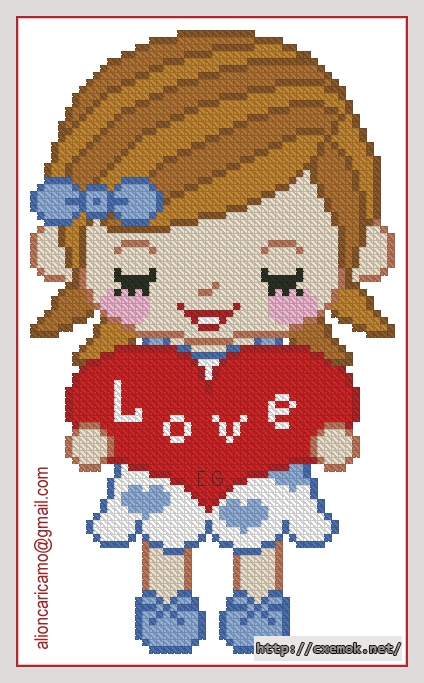 Download embroidery patterns by cross-stitch  - Bambina - love, author 