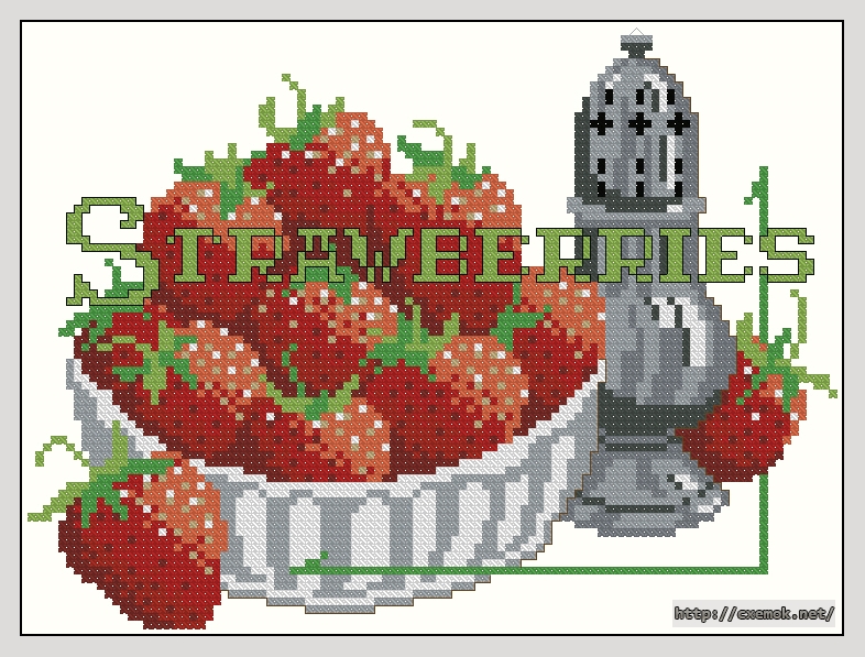 Download embroidery patterns by cross-stitch  - Strawberries, author 
