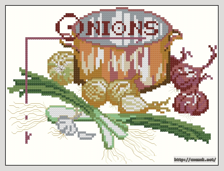 Download embroidery patterns by cross-stitch  - Оnions, author 