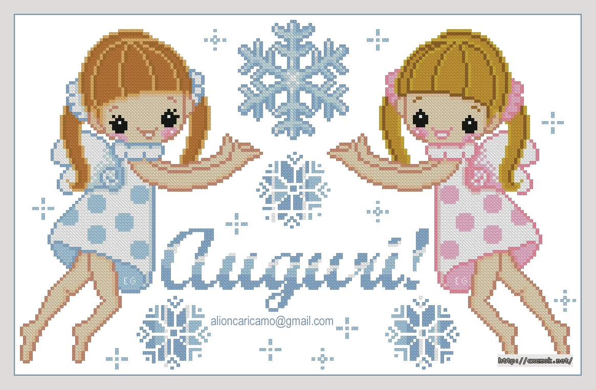Download embroidery patterns by cross-stitch  - Amiche - auguri!, author 