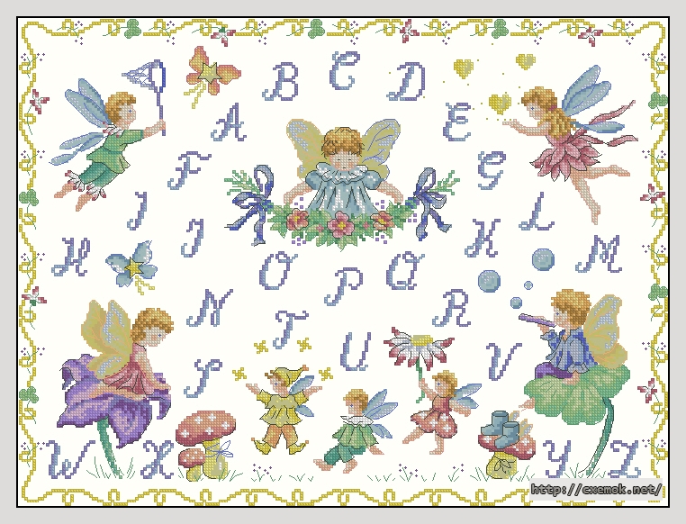 Download embroidery patterns by cross-stitch  - Abc angeli e fate, author 