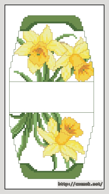 Download embroidery patterns by cross-stitch  - Нарциссы