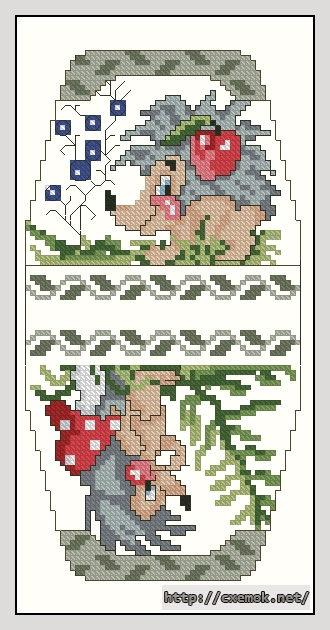 Download embroidery patterns by cross-stitch  - Ёжики