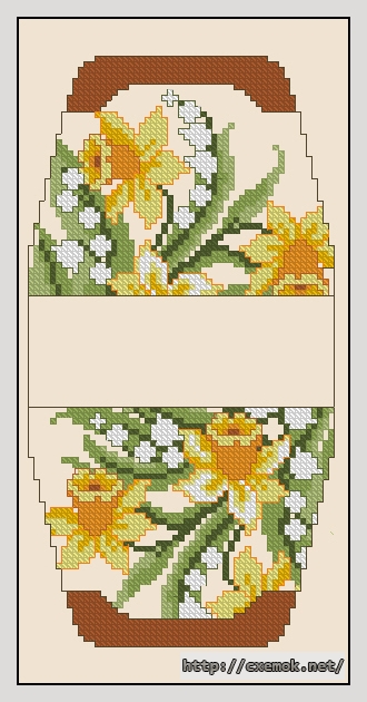 Download embroidery patterns by cross-stitch  - Нарциссы и ландыши