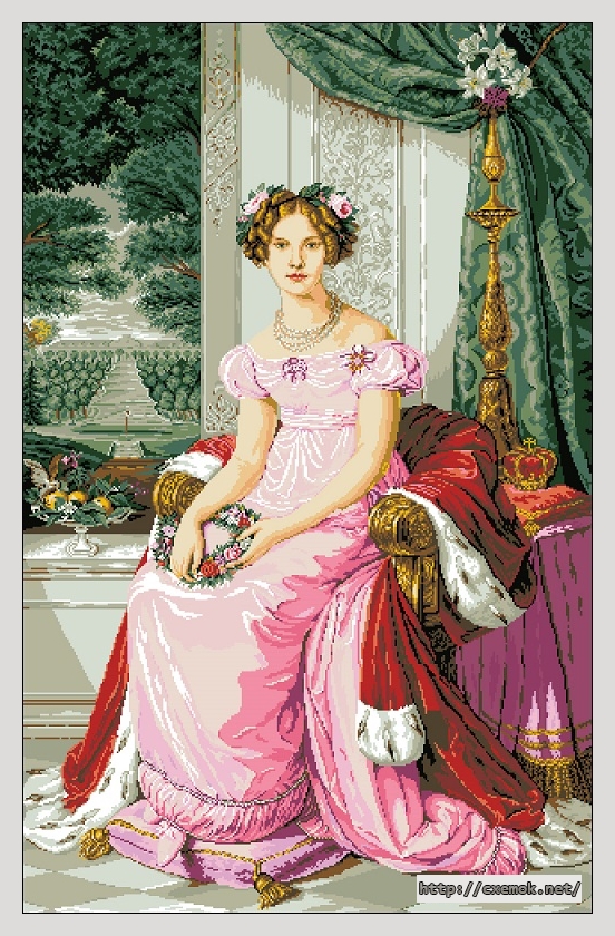 Скачать схему вышивки нитками Принцесса Луиза (К.Борр), автор 