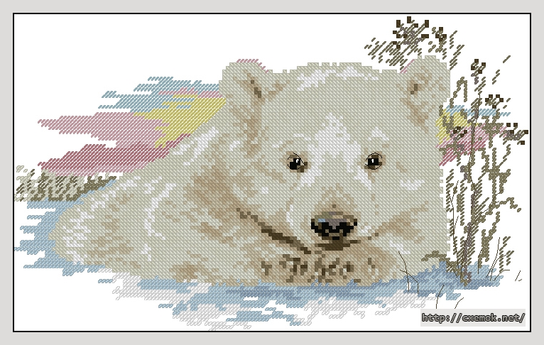 Download embroidery patterns by cross-stitch  - Северный медвежонок, author 