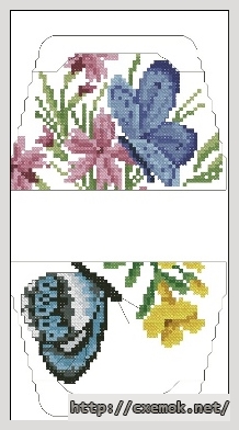 Download embroidery patterns by cross-stitch  - Бабочка с голубыми крылышками