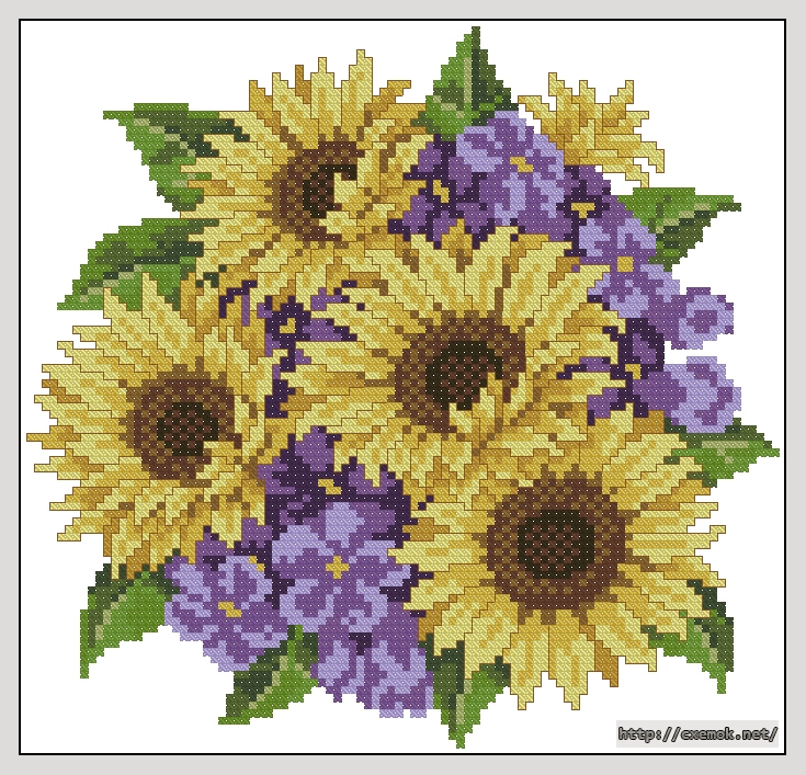 Download embroidery patterns by cross-stitch  - Подсолнухи, author 
