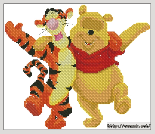 Скачать схему вышивки нитками Winnie the Pooh - Friends