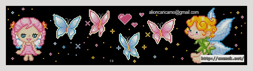 Download embroidery patterns by cross-stitch  - Феи и бабочки, author 