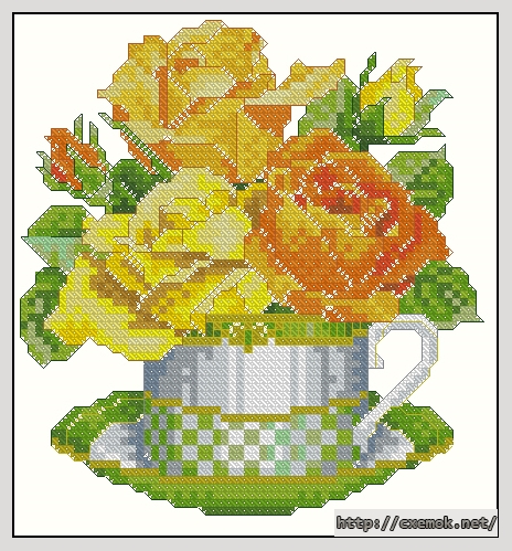 Download embroidery patterns by cross-stitch  - June - roses, author 