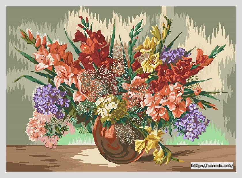 Download embroidery patterns by cross-stitch  - Gladiole, author 