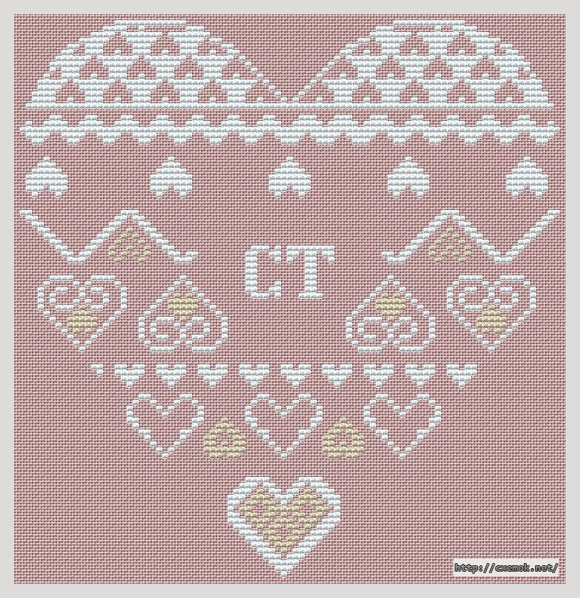 Download embroidery patterns by cross-stitch  - Heart, author 