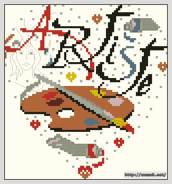 Download embroidery patterns by cross-stitch  - Artiste, author 