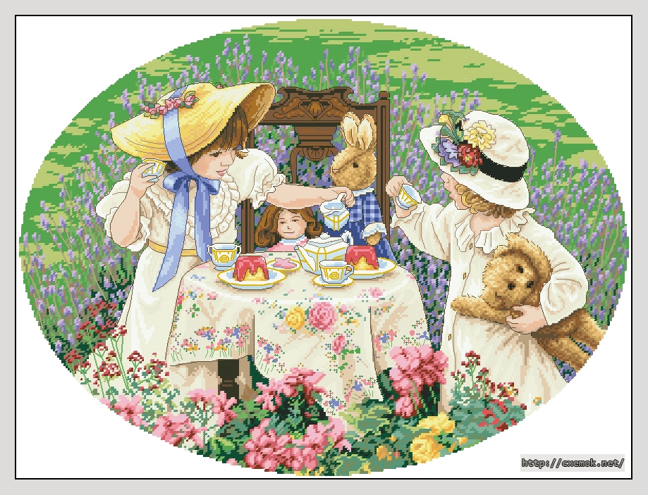 Download embroidery patterns by cross-stitch  - Afternoon tea, author 