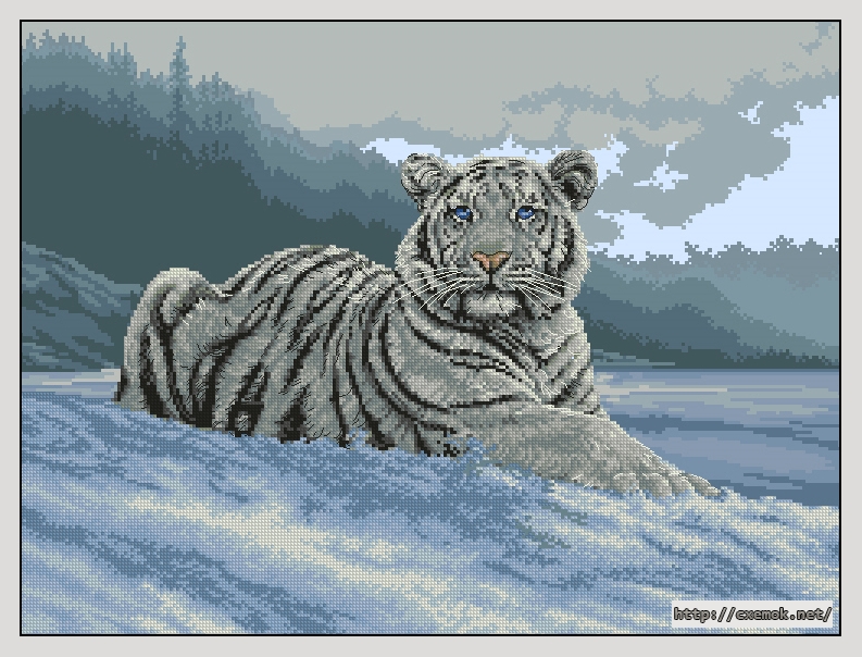 Скачать схемы вышивки нитками / крестом  - Siberian tiger, автор 